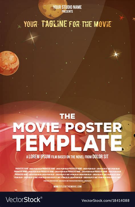 Open your document in illustrator. Movie poster template Royalty Free Vector Image