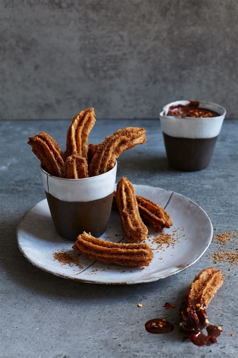 Double Chocolate Churros With Chilli Chocolate Dipping Sauce Nomu