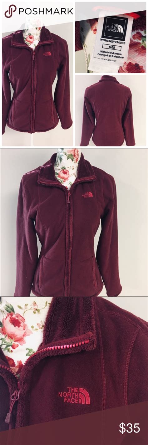 the north face maroon fuzzy zip up jacket north face jacket the north face zip ups