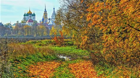 Beautiful Churches In Bucolic Russia R Autumn Puddle Churches R