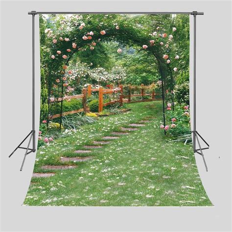 Greendecor Polyster Background 5x7ft Flower Garden Photography Backdrop