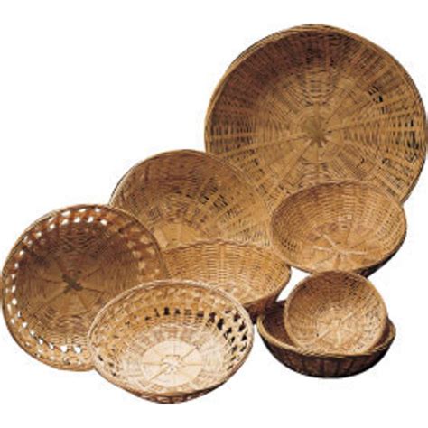 Open Weave Natural Bamboo Basket 9dia X 3h