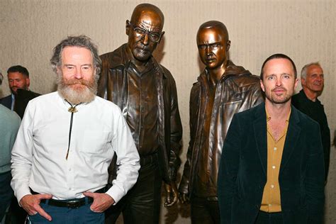 Bryan Cranston And Aaron Paul Attend Debut Of Breaking Bad Statues
