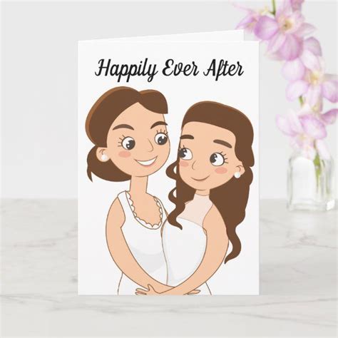 Happily Ever After Lesbian Wedding Congratulations Card Zazzle Wedding Congratulations Card