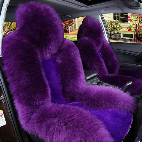 Universal 5 Seats Auto Car Seat Cover Wool Warm Sheepskin Fur Front Seat Cushion Covers