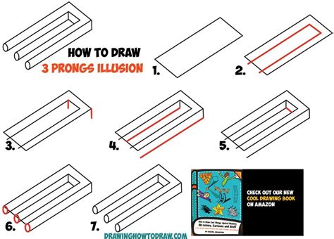 With the room empty but 3d looking we can start adding some of the bedroom if you've completed all of the perspective drawing exercises on this page this should be easy for you at this point! How to Draw 3 Prongs Optical Illusion Easy Step by Step ...