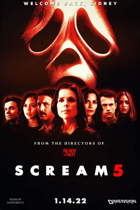 Scream 5 Poster Fanmade 2022 Neve Campbell Filmes Terror Assustador
