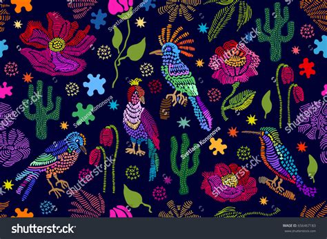 Floral decorative pattern for embroidery. Fantasy Floral Embroidery Seamless Vector Pattern Stock ...