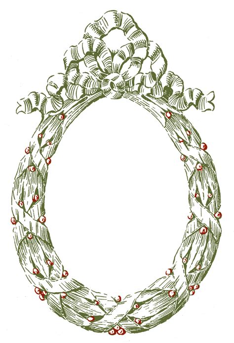 vintage graphic frame oval christmas wreath  graphics fairy