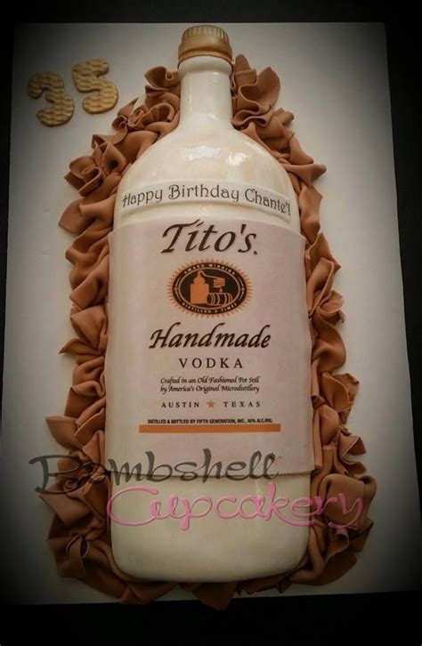 Ingredients · 2 ounces whipped vodka · 1.5 ounces amaretto · 1 ounce white chocolate liqueur · 2 ounces half and half · honey and sprinkles for . Tito's Vodka cake | Bottle cake, Alcohol cake, Titos vodka ...