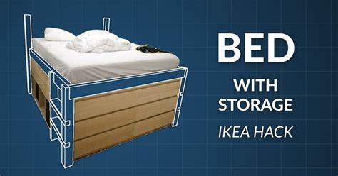 This beautiful diy bed frame and wood headboard can be built for just $100 and is perfect for the beginner. DIY Wooden Storage Bed Frame by Henri Rantanen