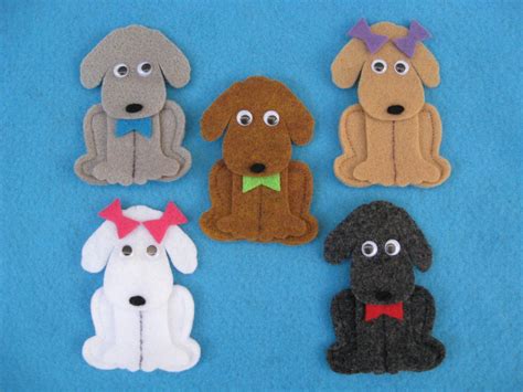 Puppy Finger Puppets Set Of 5 Woriginal Rhyme Handcrafted Etsy