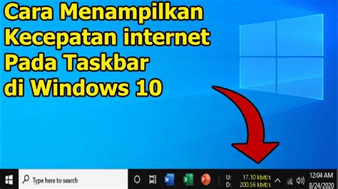 Cara Menampilkan Kecepatan Internet Di Taskbar Windows 10 Youtube