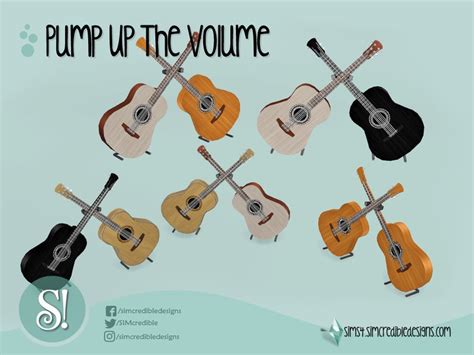 The Sims Resource Pump Up The Volume 2 Wall Acoustic Guitars