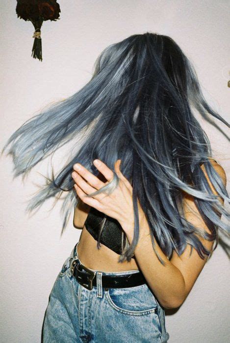 Dark Grey Blue Pastel Hair Nails Hair Beauty Pinterest