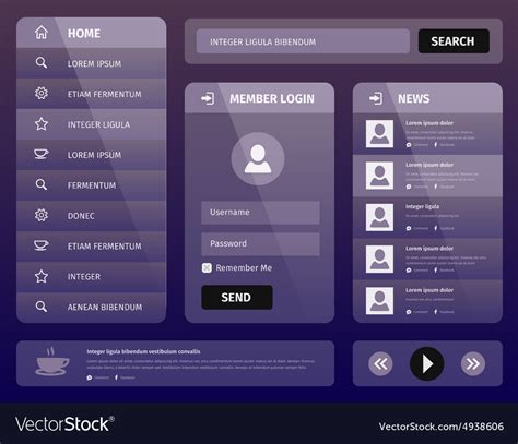 Modern Purple Mobile User Interface Design Vector Image