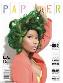 Nicki Minaj Wears Green And Pink Hair In Playful New Shoot For Paper