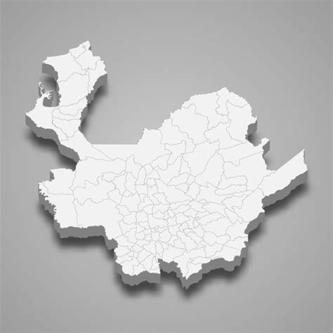 Mapa 3d De La Ilustración Del Departamento De Antioquia De Colombia