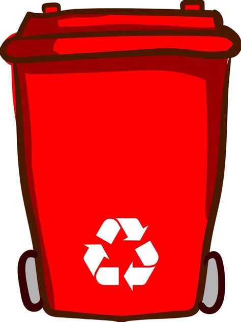 Red Recycle Bin Illustration Vector On White Background 13471488