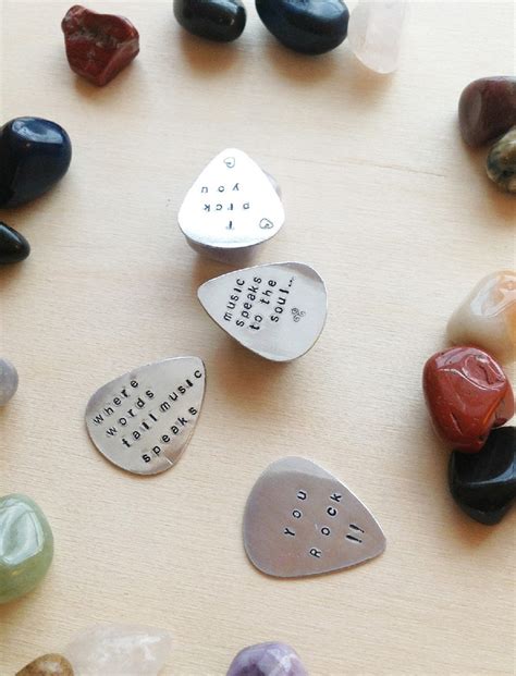 Stamped Guitar Pick Customized Guitar Pick Hand Stamped Etsy