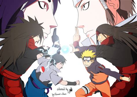 Naruto Sasuke Hashirama Madara Indra Ashora By Xinsalamah On