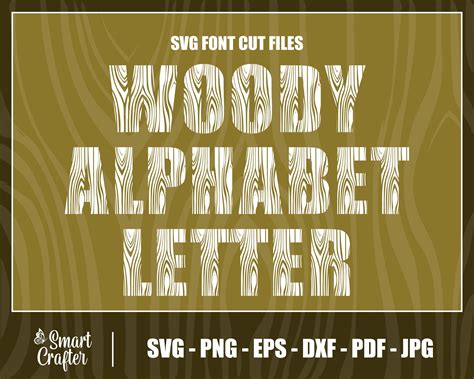 Wood Letter Woody Alphabet Letter Cricut Silhouette Font Svg Bundle
