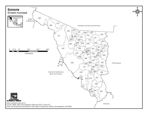 Estado De Sonora Mexico Mapa