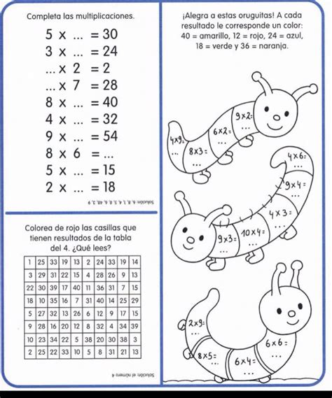 Fichas Para Trabajar Las Tablas De Multiplicar P Gina