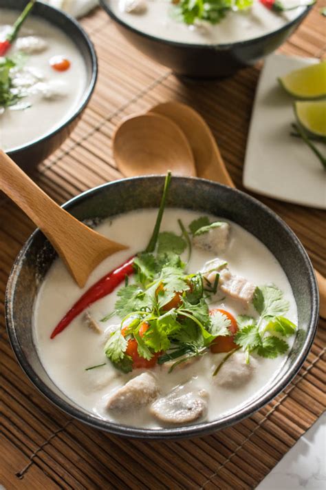 This coconut milk and chicken soup soup can be whipped up quickly, but thanks to a few key ingredients, it has tremendous depth of flavor. Tom Kha Gai (Thai Coconut Chicken Soup) | Wok & Skillet