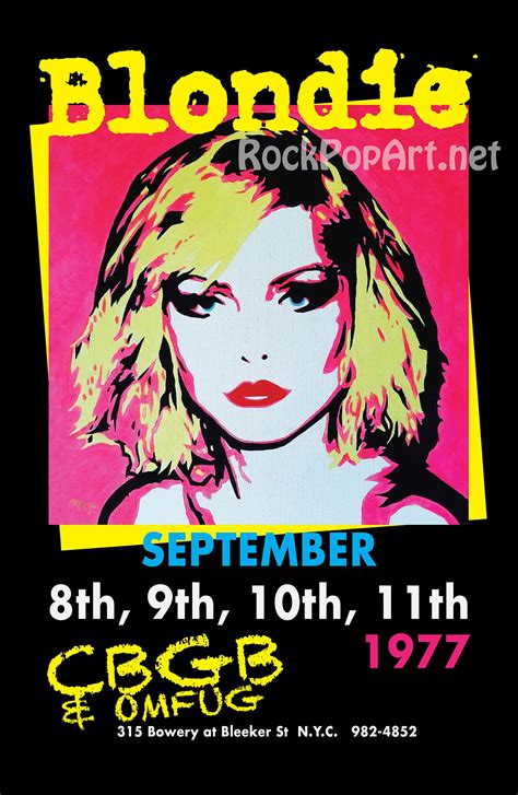 Blondie Debbie Harry Cbgb Nyc Poster 1977 Re Imagines The Etsy