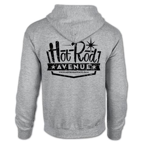 Hot Rod Avenue Grayblack Vintage Logo Zip Up Hoody Low