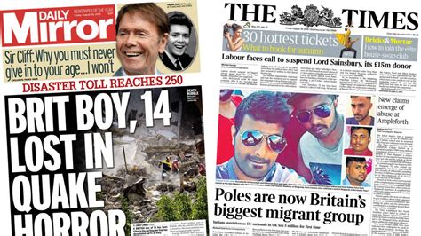 Newspaper Headlines British Earthquake Death And Drowned Swimmers