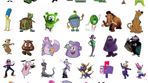 Purple Cartoon Characters