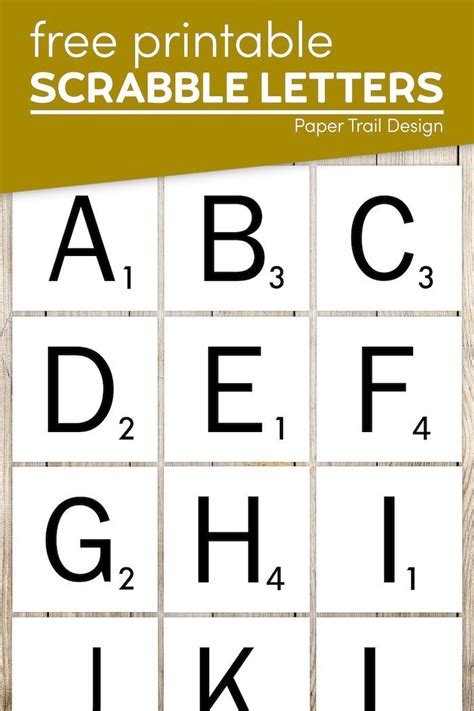 Scrabble Letters Printable Large Scrabble Letters Scrabble Board