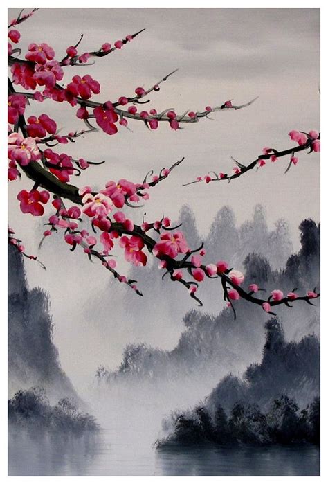 Flower cherry blossoms drawing stock illustration image. Peinture Des Fleurs De Cerisier Du Japon
