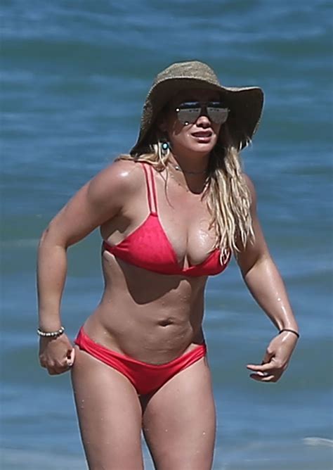 Hilary Duff In Red Bikini On The Beach In Mexico 2 4 2017 • Celebmafia