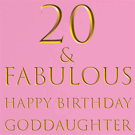 Goddaughter 20th Birthday Card 20 And Fabulous Happy Etsy Uk