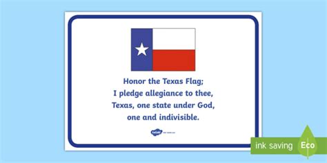 I pledge allegiance to the flag of the united states of america, and to the republic for which it stands, one nation under god, indivisible, with liberty and justice for all., should be rendered by standing at attention facing the flag with the right hand over the heart. Texas State Pledge Poster (teacher made)