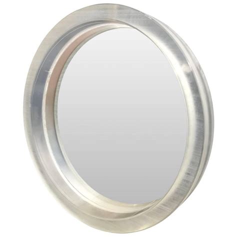 Large Round Mid Century Modern Thick Lucite Wall Mirror For Sale At 1stdibs