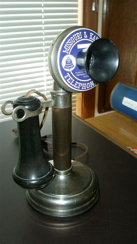 A Kellogg Candlestick With A Missouri And Kansas Telephone Co Attachment