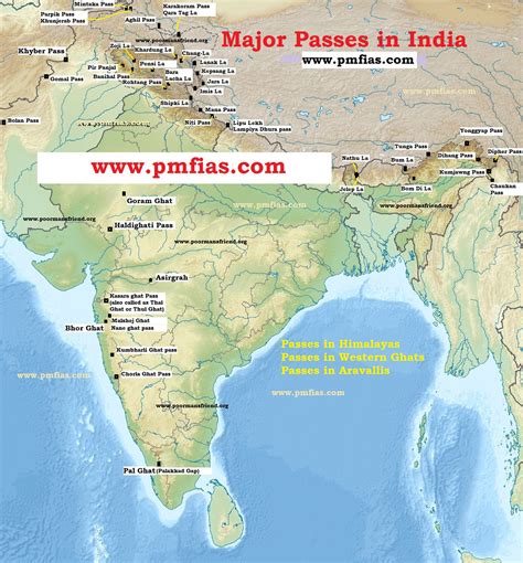 Major Passes In India Western Ghats Ias India Map Geography Images