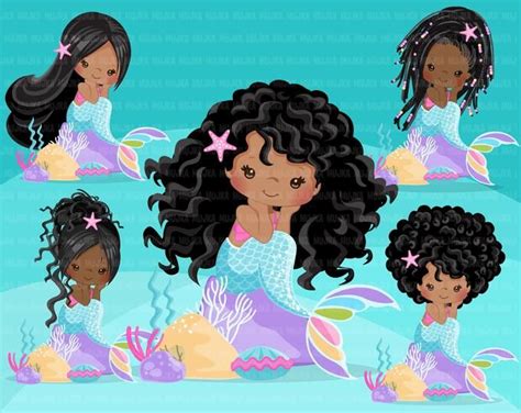 Download Mermaids Clipart Vector Mermaids Clipart Fish Girls | Etsy ...
