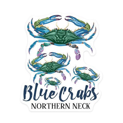 Sticker Northern Neck Virginia Blue Crabs Pattern Etsy