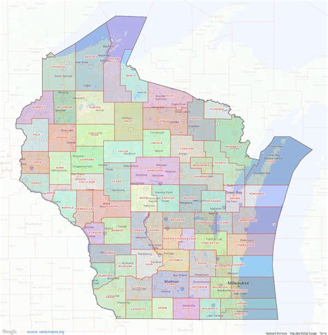 State Of Wisconsin Map With Counties And Cities Map