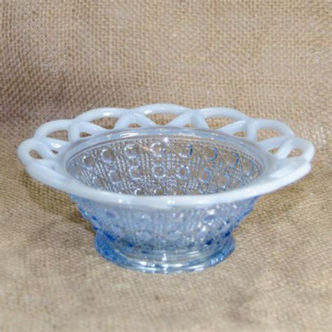 Imperial Glass Lace Edging Opalescent Katy Punch Bowl Unique