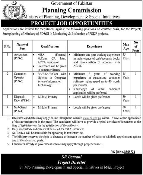 Ministry Of Planning Development And Reform Jobs 2023 Readypk