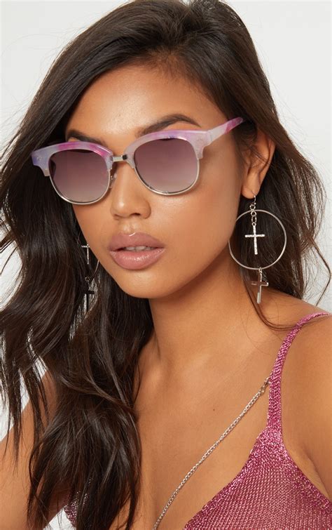 Pink Retro Classic Sunglasses Prettylittlething Aus