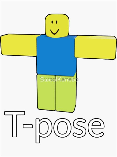 Roblox Noob T Pose Sticker For Sale By Swoolkanebo Redbubble