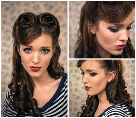 the freckled fox sweetheart hair week tutorial 2 retro victory rolls vintage hairstyles