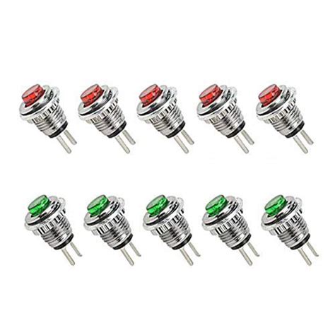 E Outstanding Micro Push Button Switch 4pcs 2 Pin 8mm Panel Mount Red
